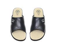 Patrizia Azzi Pantofola Ciabatta Uomo Estivo Sottopiede in Pelle Arizona nero 45