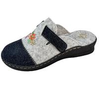 Patrizia Azzi Pantofole Donna Invernali in Lana Cotta, Suola Ultra Leggera, Materiale Ecosostenibile, 100% Made in Italy (Blue/Perla, 40, Sistema Taglie Calzature EU, Adulto, Numero, Media, 40)