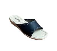Patrizia Azzi Sandalo donna ciabatta pantofola made in Italy passeggio mare comoda elegante con sottopiede in pelle tomaia in microfibra o pelle ecologica vari colori (Blu S, 37)