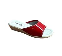 Patrizia Azzi Sandalo donna ciabatta pantofola made in Italy passeggio mare comoda elegante con sottopiede in pelle tomaia in microfibra o pelle ecologica vari colori (Rosso Vernice, 37)