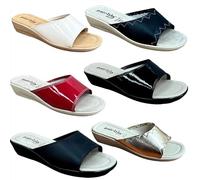 Patrizia Azzi Sandalo Donna Ciabatta Pantofola Made in Italy Passeggio Mare Comoda Pelle Ecologica Vari Colori Art:177 (Argento, Sistema Taglie Calzature EU, Adulto, Donna, Numero, Media, 39)