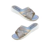Patrizia Azzi sandalo donna estate mare spa relax fascette incrociate comodo elegante (Argento, Sistema Taglie Calzature EU, Adulto, Donna, Numero, Media, 39)