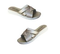 Patrizia Azzi sandalo donna estate mare spa relax fascette incrociate comodo elegante (Platino, Sistema Taglie Calzature EU, Adulto, Donna, Numero, Media, 37)