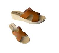 Patrizia Azzi Sandalo Donna fascia intera modello tacco a blocco 5 cm eleganti comode pratiche (CUOIO SENZA FORI, Sistema Taglie Calzature EU, Adulto, Donna, Numero, Media, 38)