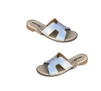 Patrizia Azzi Sandalo Donna fascia intera modello tacco basso 2 cm eleganti comode pratiche (Argento NUV, Sistema Taglie Calzature EU, Adulto, Donna, Numero, Media, 40)