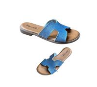 Patrizia Azzi Sandalo Donna fascia intera modello tacco basso 2 cm eleganti comode pratiche (Blu GLIT, Sistema Taglie Calzature EU, Adulto, Donna, Numero, Media, 37)