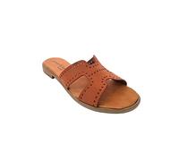 Patrizia Azzi Sandalo Donna fascia intera modello tacco basso 2 cm eleganti comode pratiche (Cuoio, Sistema Taglie Calzature EU, Adulto, Numero, Media, 38)