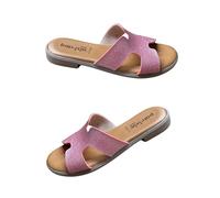 Patrizia Azzi Sandalo Donna fascia intera modello tacco basso 2 cm eleganti comode pratiche (Rosso GLIT, Sistema Taglie Calzature EU, Adulto, Donna, Numero, Media, 40)