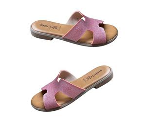 Patrizia Azzi Sandalo Donna fascia intera modello tacco basso 2 cm eleganti comode pratiche (Rosso GLIT, Sistema Taglie Calzature EU, Adulto, Donna, Numero, Media, 39)