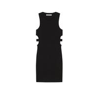 Patrizia Pepe abito smanicato a costine con cut out nero YXXL