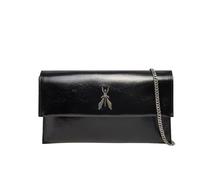 PATRIZIA PEPE Busta in pelle con patta e Fly in metallo Nero Nero
