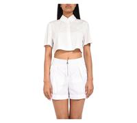 Patrizia Pepe - camicia cropped in cotone - - Blouses & Shirts - Donna - Bianco - M