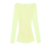 Patrizia Pepe - Camicia Gialla a Maniche Lunghe con Top in Mesh - - Blouses & Shirts - Donna - Giallo - M
