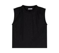 Patrizia Pepe - Canotta in Cotone con Strass - - Tops - Donna - Nero - L