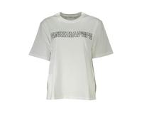 Patrizia Pepe Elegant Short Sleeve Crew Neck T-Shirt with Rhinestone Detail - XS