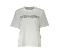 Patrizia Pepe - Elegante T-Shirt Bianca con Dettagli Strass - - Tops - Donna - Bianco - S