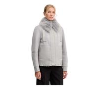 Patrizia Pepe - Giacca in Finta Pelle Scamosciata e Finta Pelliccia - - Jackets - Donna - Grigio - M