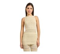 Patrizia Pepe, ,Knitwear ,Donna ,Beige ,M Maglione con effetto crochet
