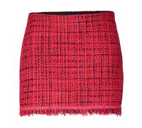 Patrizia Pepe - Mini Gonna in Tweed con Frange - - Skirts - Donna - Rosso - M