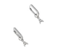 Patrizia Pepe - Orecchini a cerchio con dettaglio Fly - - Accessories - Donna - Grigio - ONE SIZE