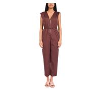 Patrizia Pepe - Poplin Jumpsuit with Belt - - Jumpsuits & Playsuits - Donna - Marrone - S