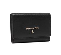 Patrizia Pepe Portafoglio Zip Esterna con Patta Pelle Nero