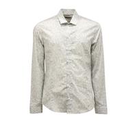 Patrizia Pepe, ,Shirts ,Uomo ,Verde ,M Camicia Slim Fit Foglia Onda Verde