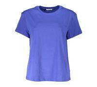Patrizia Pepe - T-shirt blu con maniche corte e stampa logo - - Tops - Donna - Blu - M