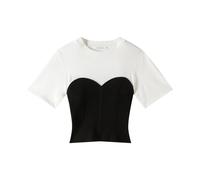 Patrizia Pepe - T-shirt con Bustier in Maglia - - Tops - Donna - Bianco - M