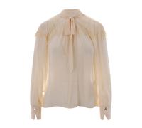 Patrizia Pepe - Tie-neck Blouse - - Blouses & Shirts - Donna - Beige - S