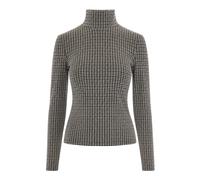 Patrizia Pepe - Top a collo alto micro-quadri - - Knitwear - Donna - Marrone - M