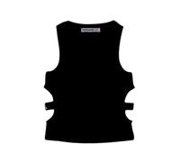 Patrizia Pepe top a costine con cut out nero YXXL