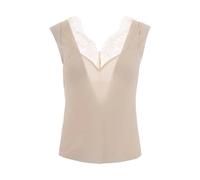 Patrizia Pepe - Top con Dettagli in Pizzo - - Blouses & Shirts - Donna - Beige - M