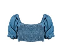 Patrizia Pepe - Top Corto alla Moda con Nodo Decorativo sulla Schiena - - Blouses & Shirts - Donna - Blu - M