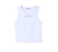 Patrizia Pepe top in jersey con logo strass bianco YXXL