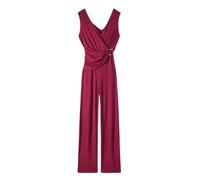 Patrizia Pepe - Tuta intera slim in maglia con scollatura profonda - - Jumpsuits & Playsuits - Donna - Viola - M
