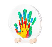 Patrocle Kit Impronte Famiglia 5 Peps - Kit Decorazione Neonati - Idee Regalo Puericultura Bebe - Plexiglass Made in France - Regalo Natale o Compleanno - Impronte Famiglia Supporto Legno