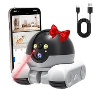 Patrol Buddy Robot Camera, Pet Camera Indoor con App Telefono, 1080p Dual Lens, P 360 °/T 90 ° Rotazione Monitoraggio, 2-Way Talk, Visione Notturna, Rilevazione di movimento, Registrazione video (Wifi