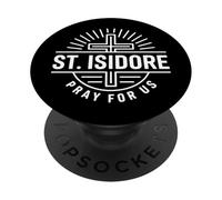 Patrono cattolico Sant'Isidoro Prega per noi Croce PopSockets PopGrip Adesivo
