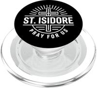 Patrono cattolico Sant'Isidoro Prega per noi Croce PopSockets PopGrip per MagSafe