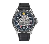 Patrouille de France Athos 5 - Orologio automatico scheletro in pelle nera, Nero , Cinghia