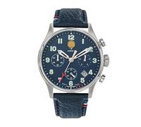 Patrouille de France Orologio Athos 7 - Cronografo - Pelle Blu marino, Cinghia