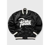 PATTA Script Logo Satin Varsity Jacket men Bomber Jackets black in taglia:M