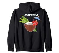 Pattaya Coco Cóctel en la Playa Vacaciones en Tailandia Felpa con Cappuccio
