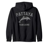 Pattaya Thailandia Che Salta Delfino Design Invecchiato Felpa con Cappuccio
