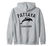 Pattaya Thailandia Che Salta Il Delfino Invecchiato Design Felpa con Cappuccio
