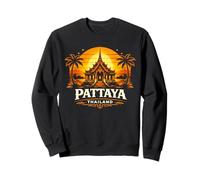 Pattaya Thailandia Tramonto Thai Tempio Design Felpa
