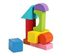 Pattern Blocks - 3D Shapes | 9-Piece Wooden Educational Pattern Blocks, Geometry Manipulatives For Spatial Thinking, Math Sensory Toy For Kids And Dementia Cognitive Aid For Seniors, Gift