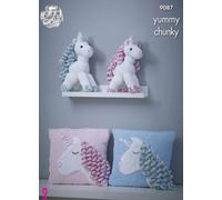 Pattern Di Maglieria King Cole Yummy Chunky Unicorno E Cuscino 9087