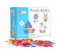 Pattern in Legno per Bambini, Gioco Educativo Puzzle Tangram Geometrico, Educativi Puzzle dai 3 Anni Sviluppano Motricità Fine Giocattolo per Asilo